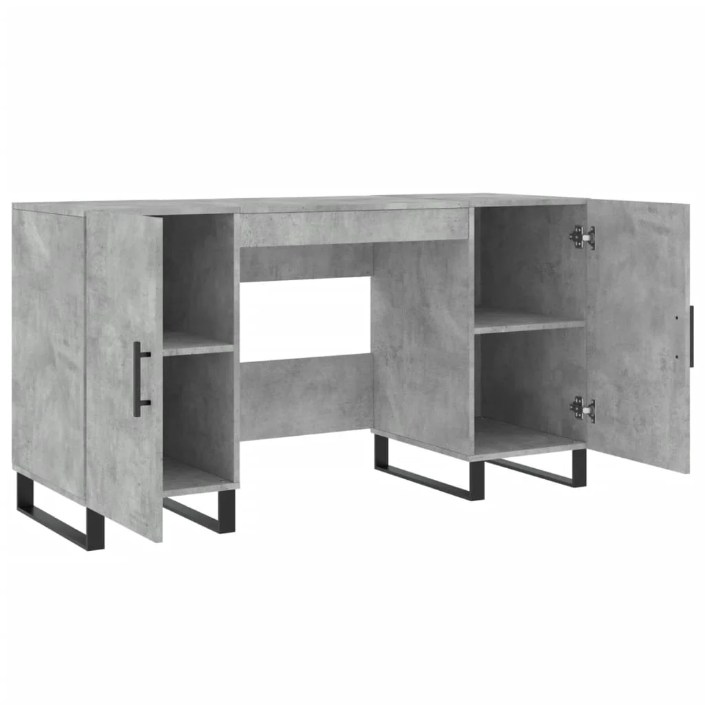 Bureau 140 x 50 x 75 cm gris béton bois d'ingénierie – modèle 9 – vue de détail