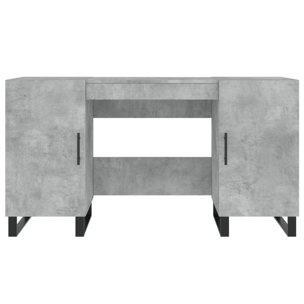 Bureau 140 x 50 x 75 cm gris béton bois d'ingénierie – modèle 9 – vue en situation