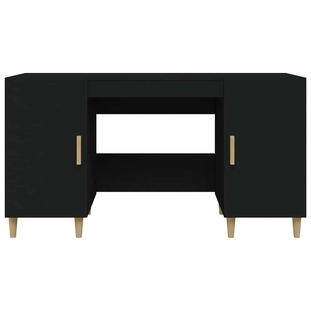 Bureau 140 x 50 x 75 cm noir bois d'ingénierie – vue en situation
