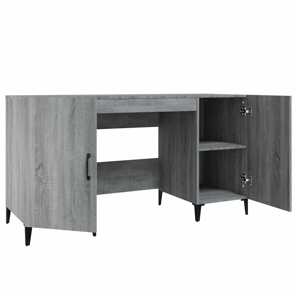 Bureau 140 x 50 x 75 cm sonoma gris bois d'ingénierie – modèle 2 – vue de dessus