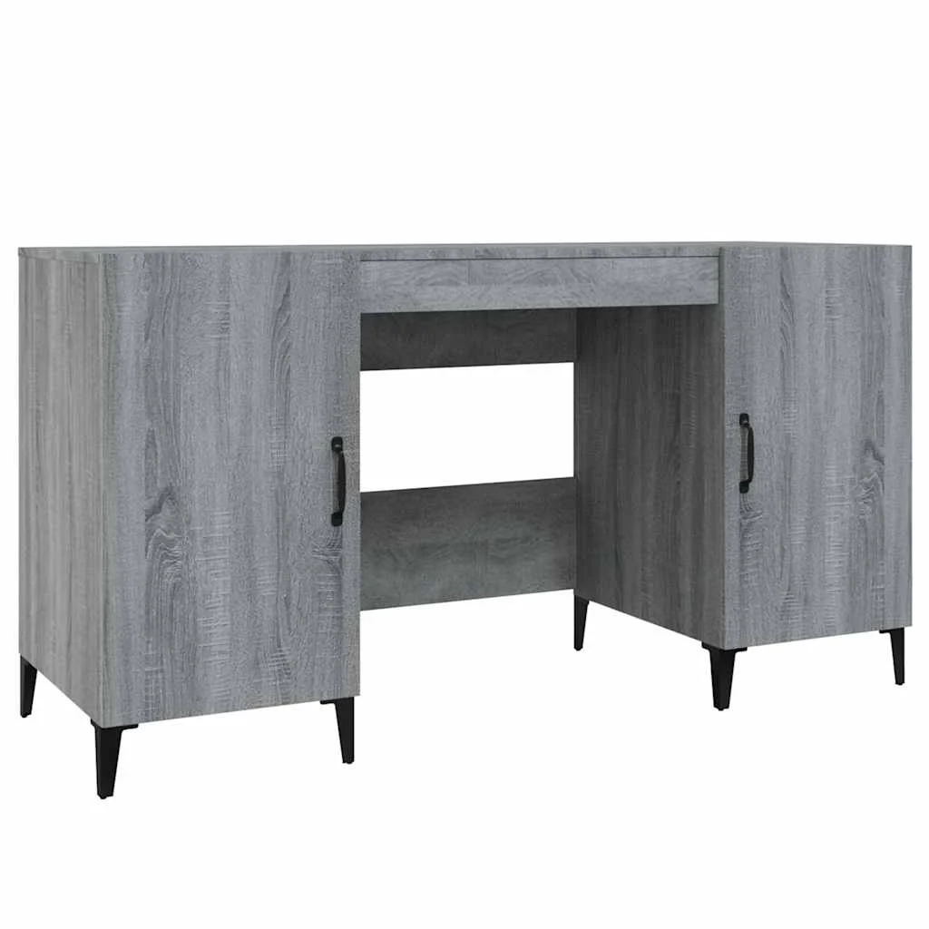 Bureau 140 x 50 x 75 cm sonoma gris bois d'ingénierie – modèle 2 – vue de côté