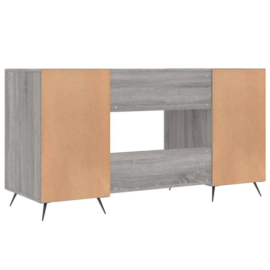 Bureau 140 x 50 x 75 cm sonoma gris bois d'ingénierie – modèle 3 – vue de dessus