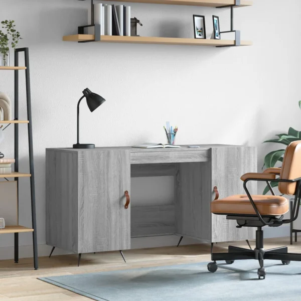 Bureau 140 x 50 x 75 cm sonoma gris bois d'ingénierie – modèle 3 – vue d’ensemble