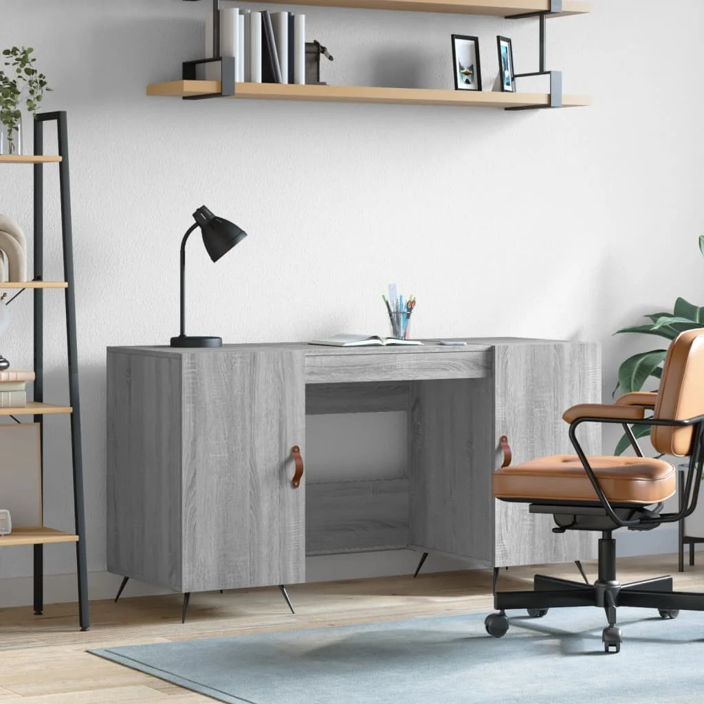 Bureau 140 x 50 x 75 cm sonoma gris bois d'ingénierie – modèle 3 – vue d’ensemble