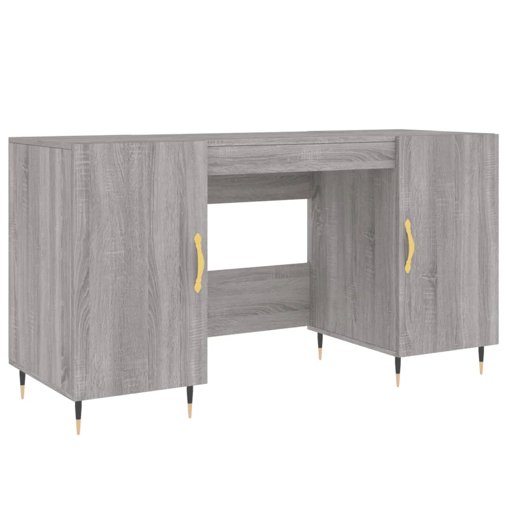 Bureau 140 x 50 x 75 cm sonoma gris bois d'ingénierie – modèle 4 – vue de côté