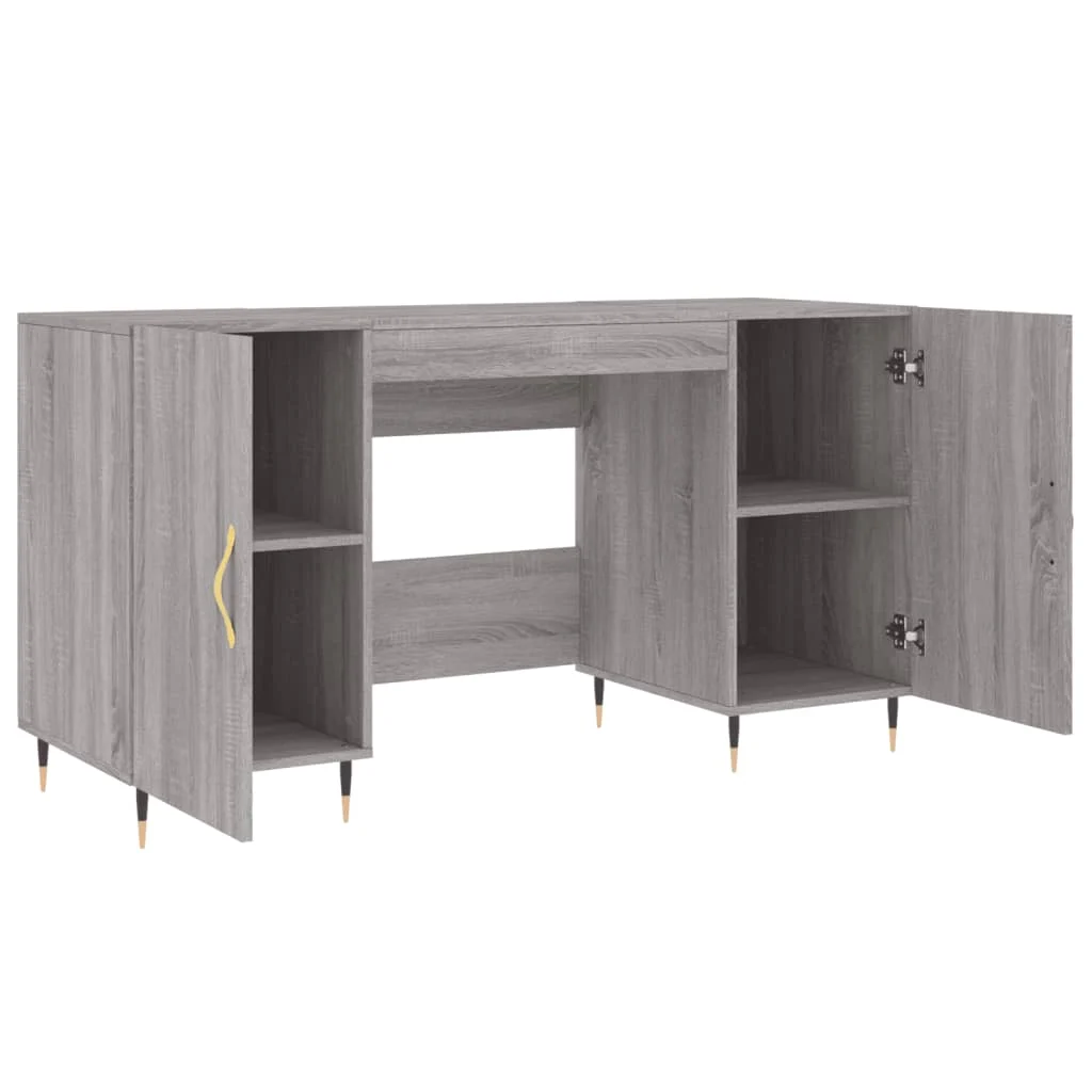 Bureau 140 x 50 x 75 cm sonoma gris bois d'ingénierie – modèle 4 – vue de détail