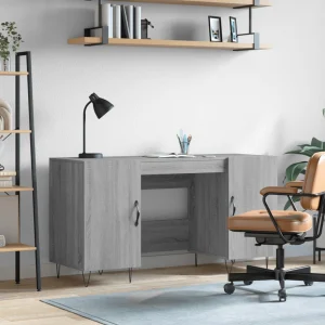 Bureau 140 x 50 x 75 cm sonoma gris bois d'ingénierie – modèle 6 – vue d’ensemble