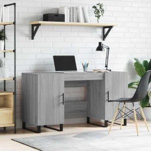 Bureau 140 x 50 x 75 cm sonoma gris bois d'ingénierie – modèle 8 – vue d’ensemble