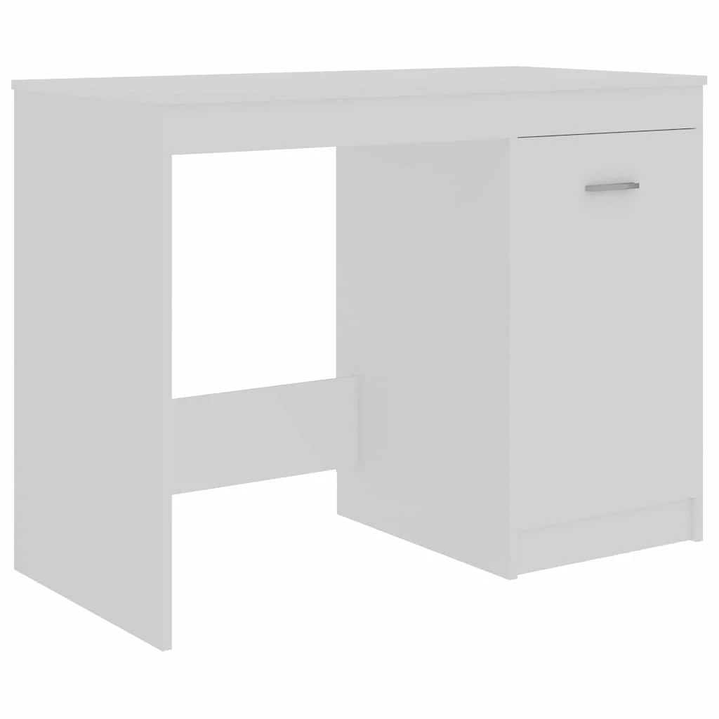 Bureau 140 x 50 x 76 cm blanc bois d'ingénierie – vue de dessus