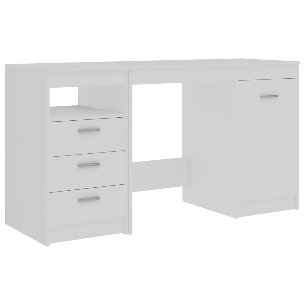 Bureau 140 x 50 x 76 cm blanc bois d'ingénierie – vue de côté