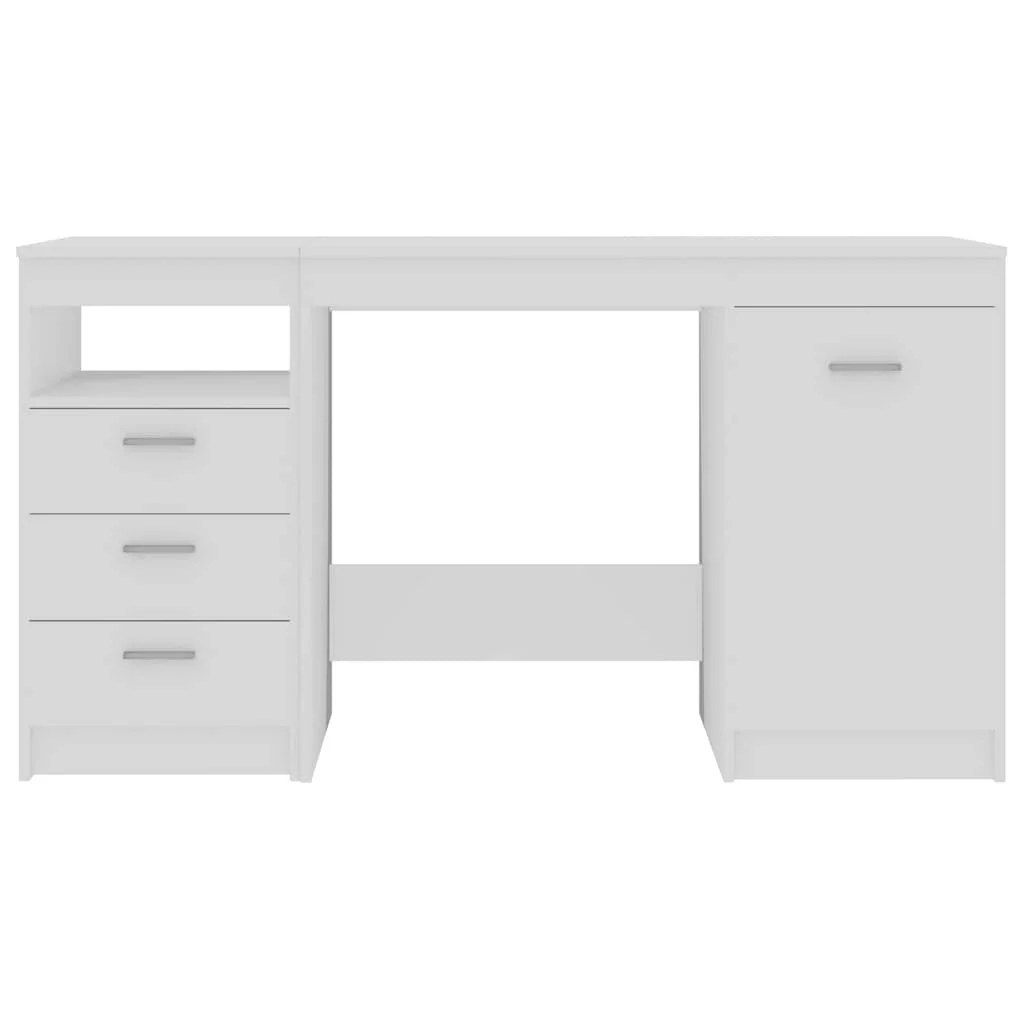 Bureau 140 x 50 x 76 cm blanc bois d'ingénierie – vue en situation