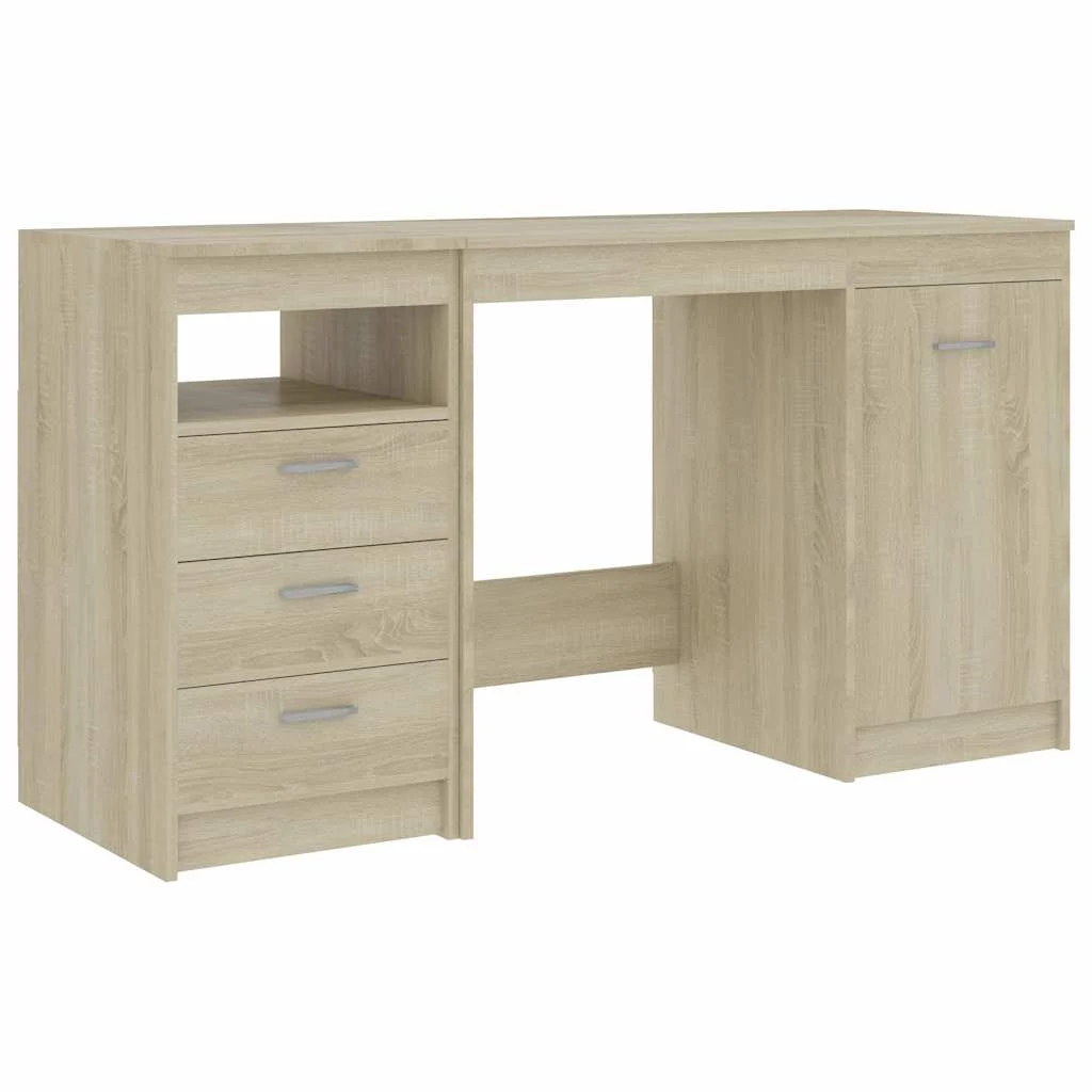 Bureau 140 x 50 x 76 cm chêne sonoma bois d'ingénierie – vue de côté