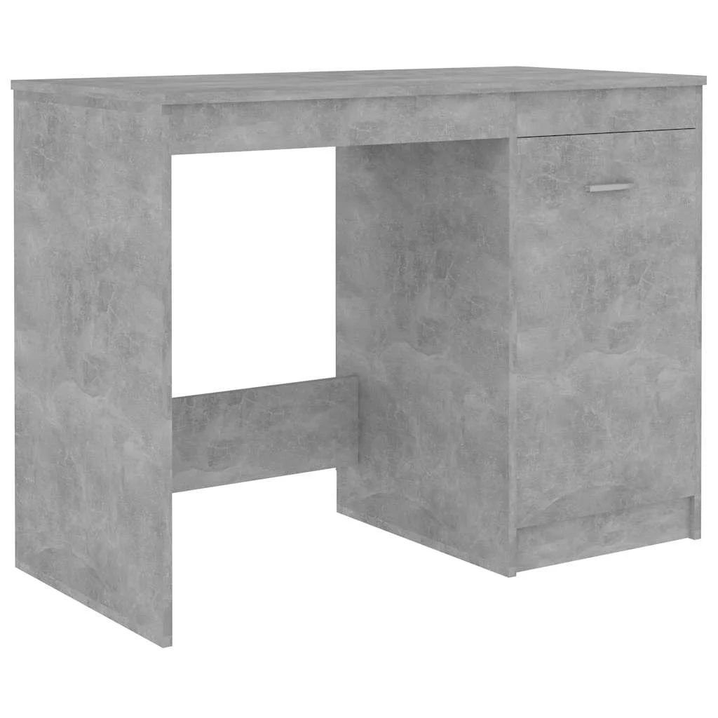 Bureau 140 x 50 x 76 cm gris béton bois d'ingénierie – vue de dessus