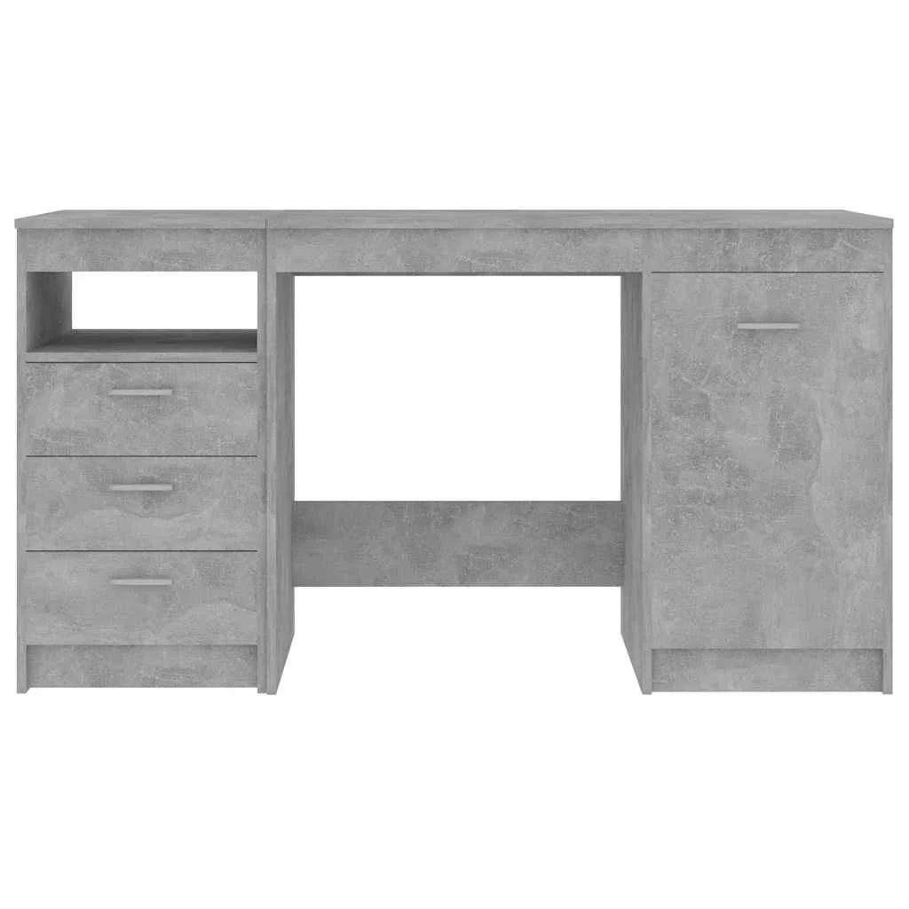 Bureau 140 x 50 x 76 cm gris béton bois d'ingénierie – vue en situation