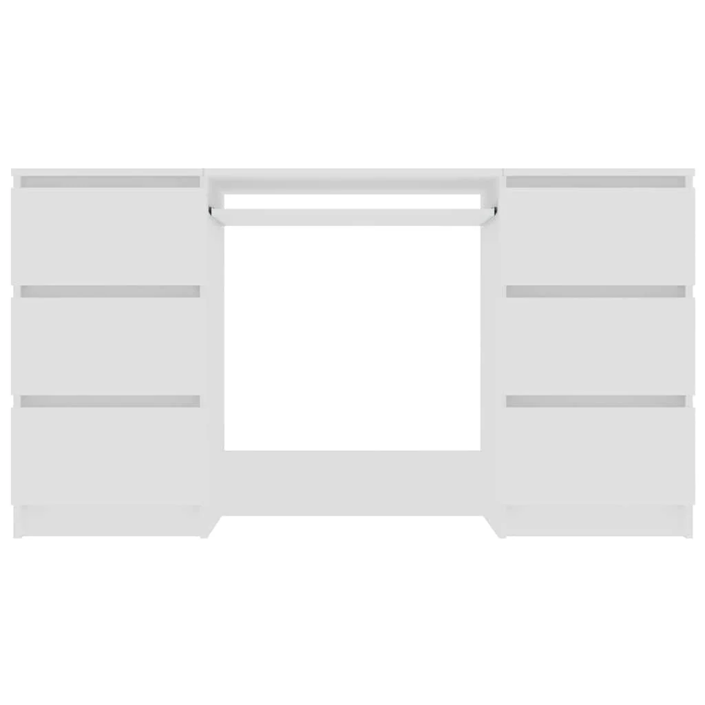 Bureau 140 x 50 x 77 cm blanc bois d'ingénierie – vue de détail
