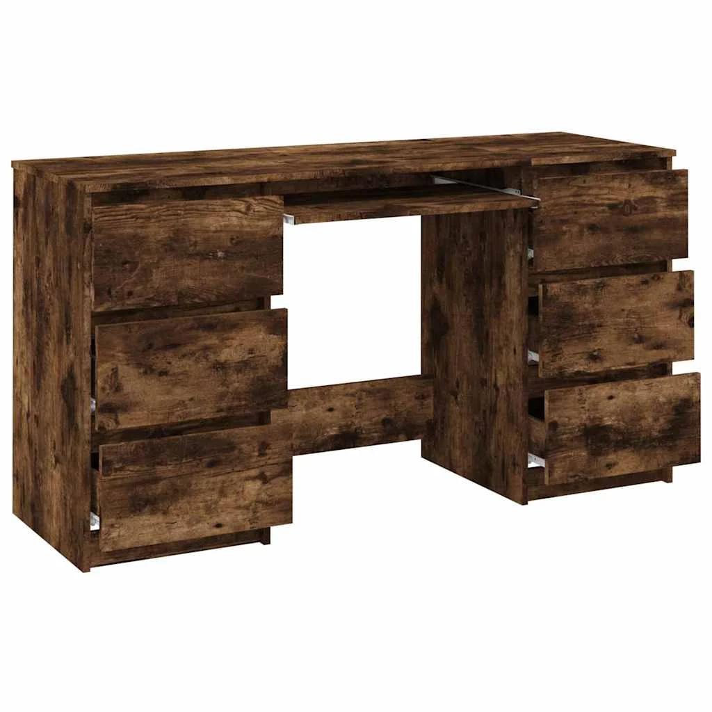 Bureau 140 x 50 x 77 cm chêne fumé bois d'ingénierie – vue en situation