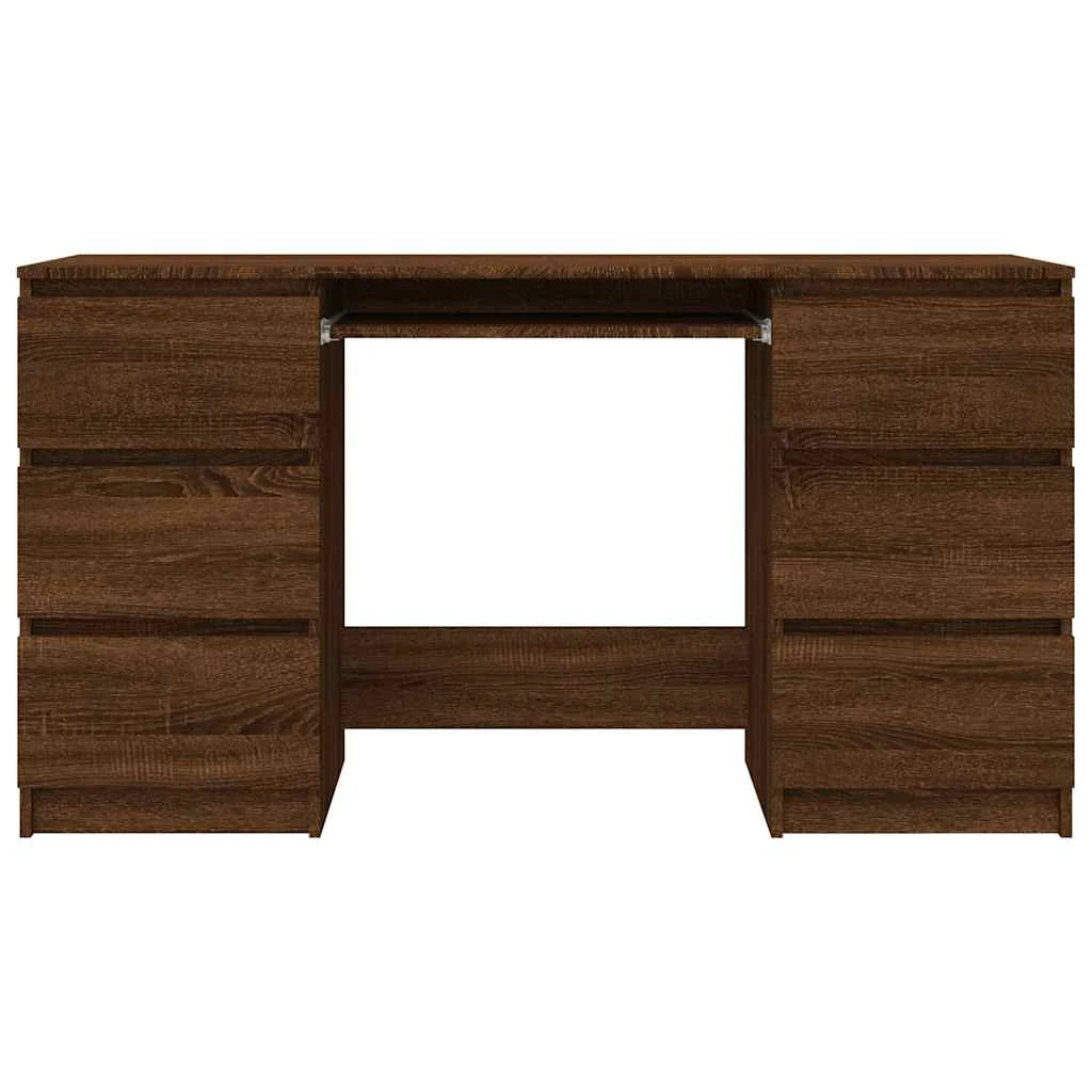 Bureau 140 x 50 x 77 cm chêne marron bois d'ingénierie – vue de détail