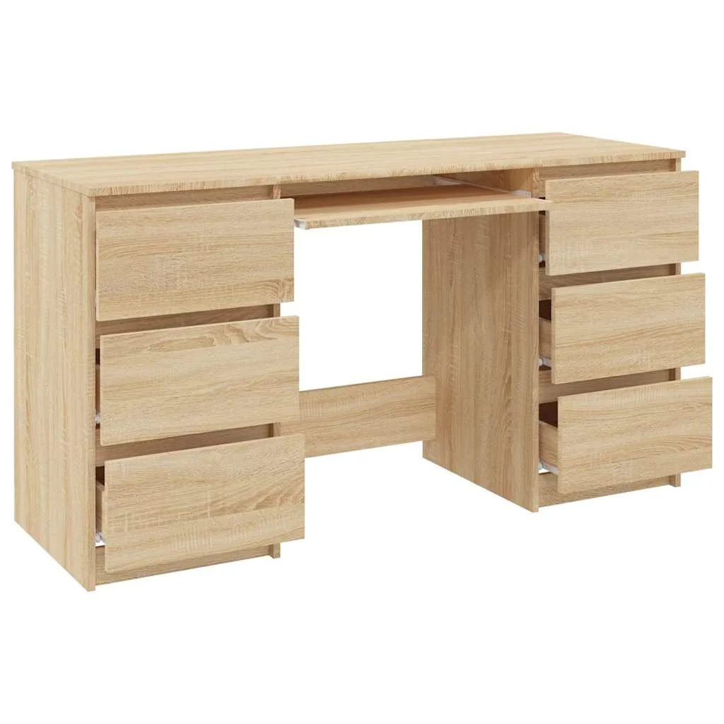 Bureau 140 x 50 x 77 cm chêne sonoma bois d'ingénierie – vue en situation