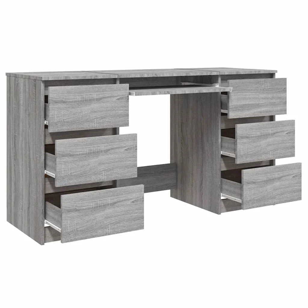 Bureau 140 x 50 x 77 cm sonoma gris bois d'ingénierie – vue de dessus