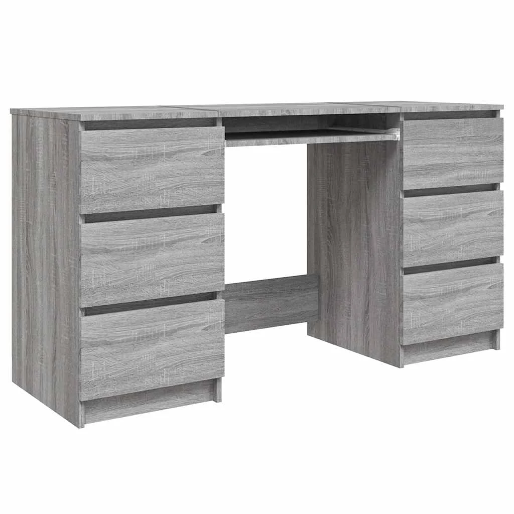 Bureau 140 x 50 x 77 cm sonoma gris bois d'ingénierie – vue de côté