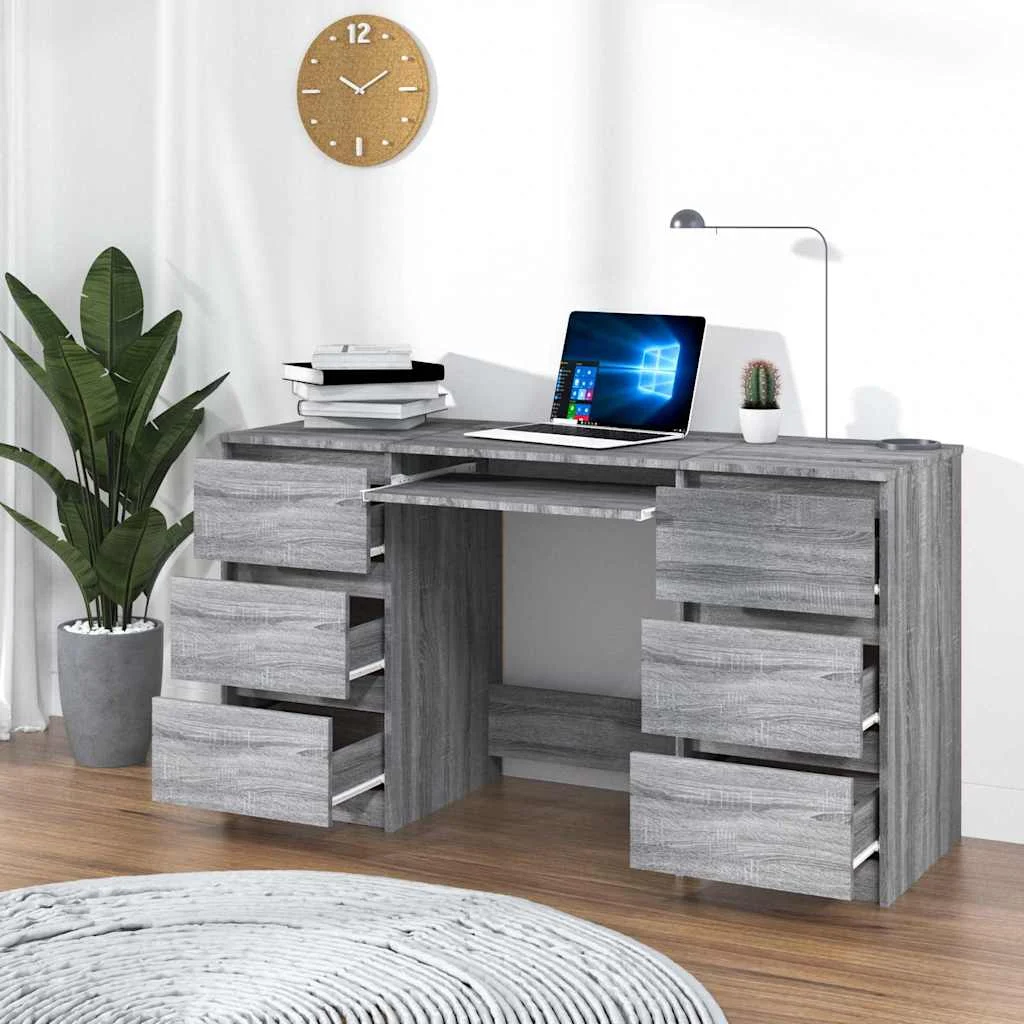 Bureau 140 x 50 x 77 cm sonoma gris bois d'ingénierie – vue de détail