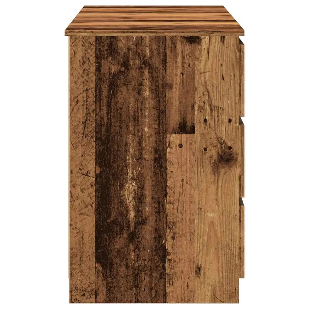 Bureau 140 x 50 x 77 cm vieux bois bois d'ingénierie – vue de dos
