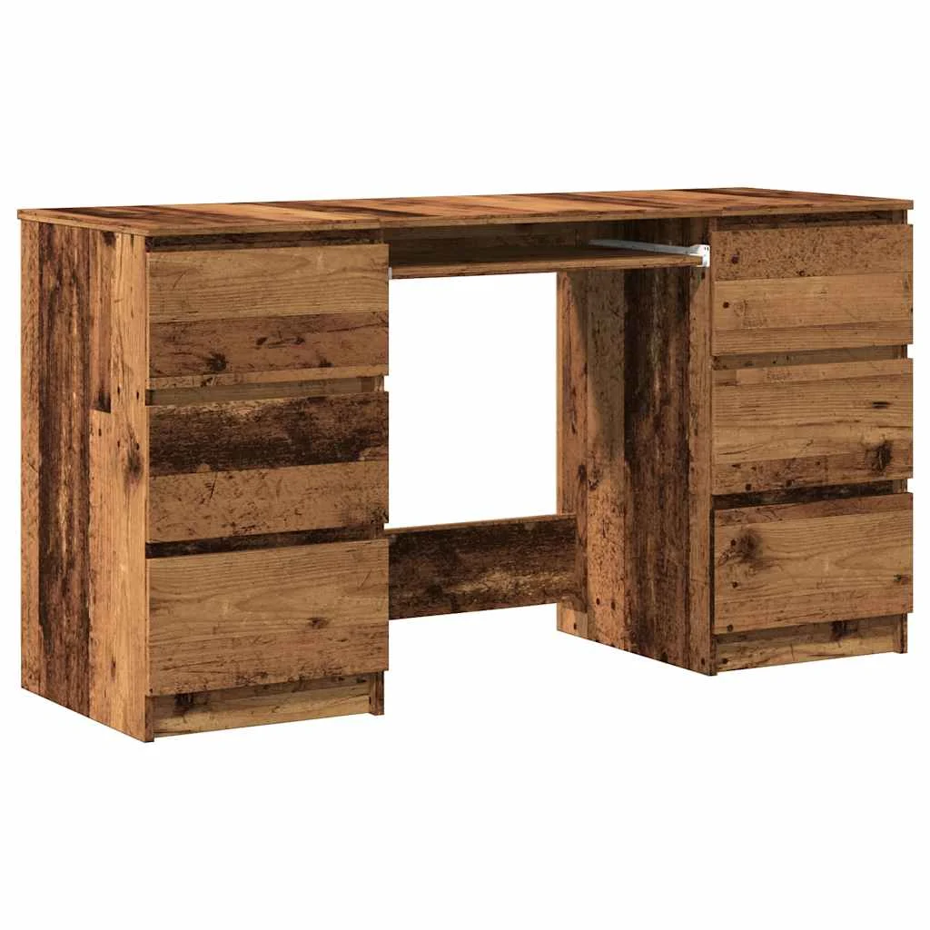 Bureau 140 x 50 x 77 cm vieux bois bois d'ingénierie – vue de côté