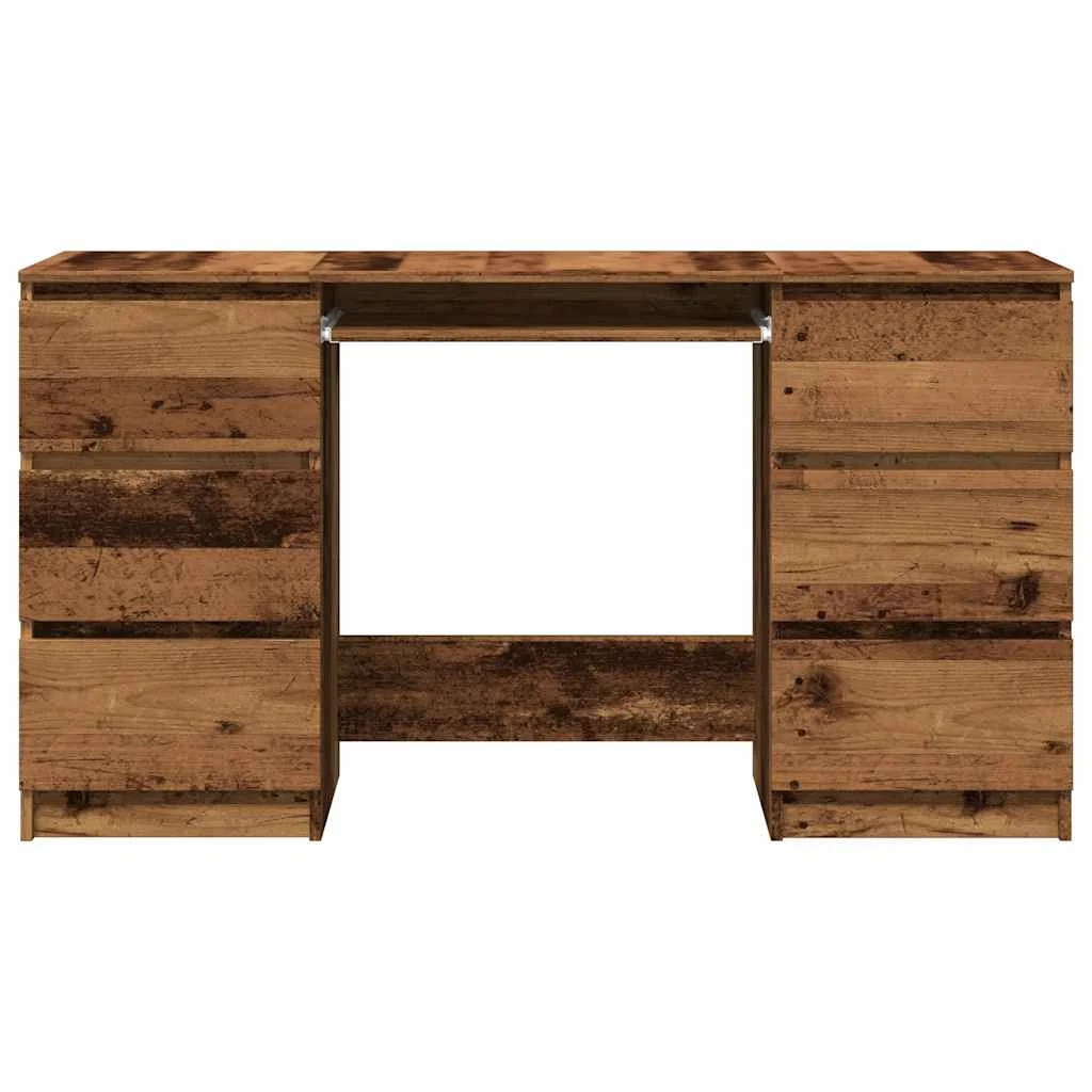Bureau 140 x 50 x 77 cm vieux bois bois d'ingénierie – vue en situation