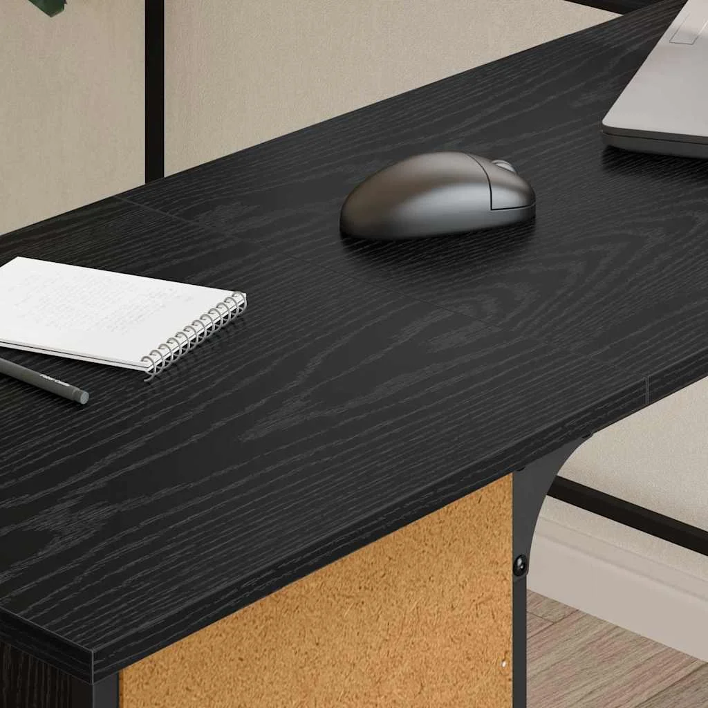 Bureau 141 x 141 x 75 cm chêne noir bois d'ingénierie – vue en situation