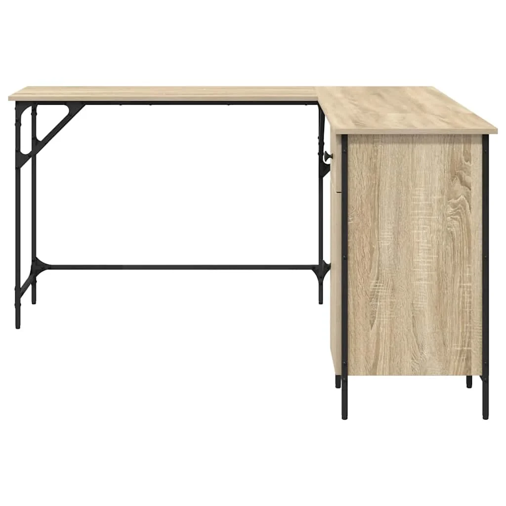 Bureau 141 x 141 x 75 cm chêne sonoma bois d'ingénierie – vue de dessus
