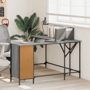 Bureau 141 x 141 x 75 cm sonoma gris bois d'ingénierie – vue d’ensemble