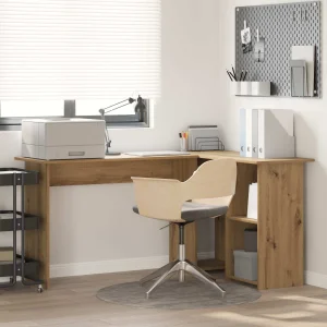Bureau 142 x 102 x 73 cm chêne artisanal bois d'ingénierie – vue d’ensemble