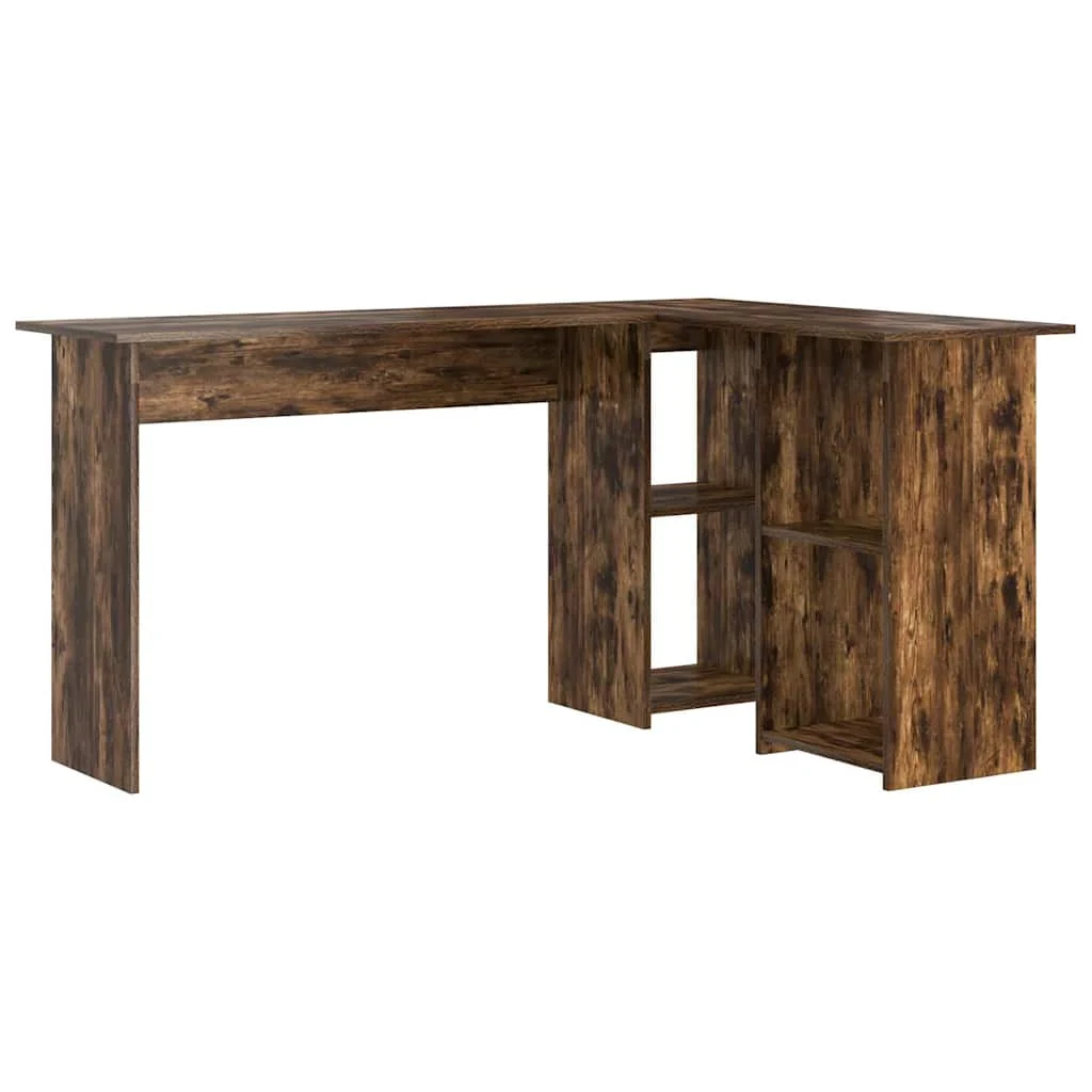 Bureau 142 x 102 x 73 cm chêne fumé bois d'ingénierie – vue de côté