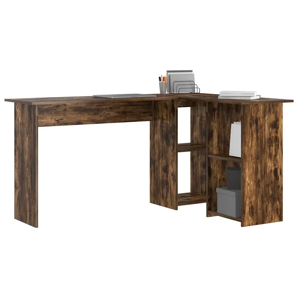 Bureau 142 x 102 x 73 cm chêne fumé bois d'ingénierie – vue de détail