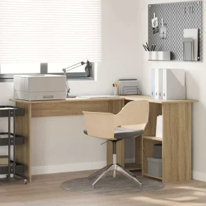 Bureau 142 x 102 x 73 cm chêne sonoma bois d'ingénierie – vue d’ensemble