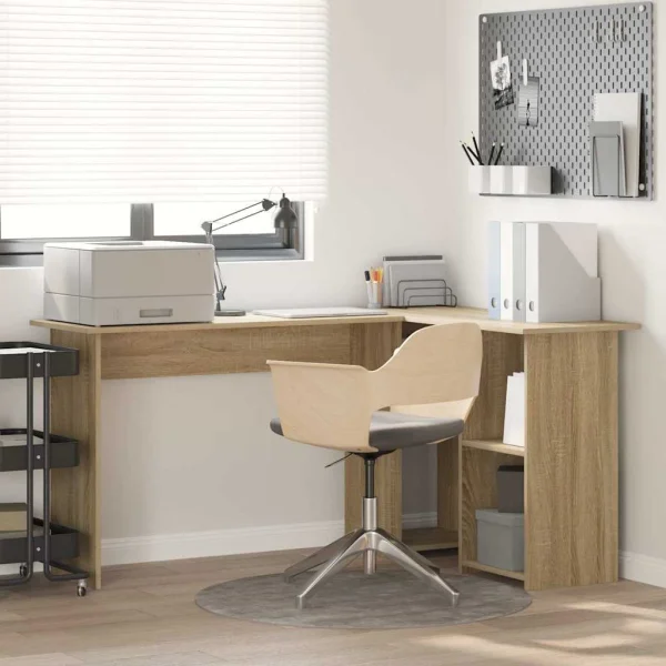 Bureau 142 x 102 x 73 cm chêne sonoma bois d'ingénierie – vue d’ensemble