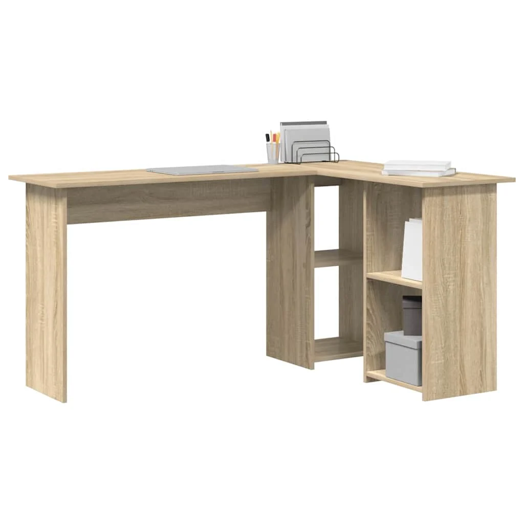 Bureau 142 x 102 x 73 cm chêne sonoma bois d'ingénierie – vue de détail