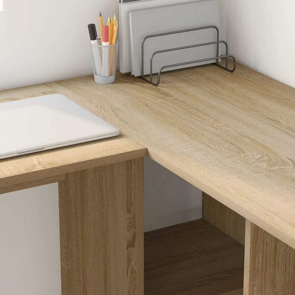 Bureau 142 x 102 x 73 cm chêne sonoma bois d'ingénierie – vue en situation