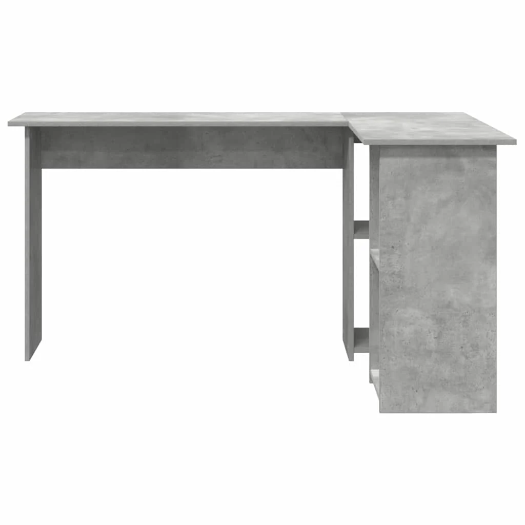 Bureau 142 x 102 x 73 cm gris béton bois d'ingénierie – vue de dessus