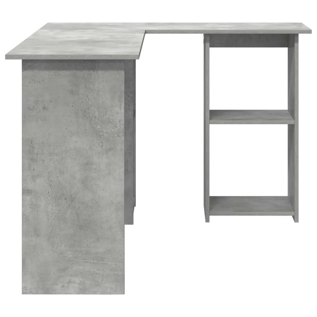 Bureau 142 x 102 x 73 cm gris béton bois d'ingénierie – vue de dos