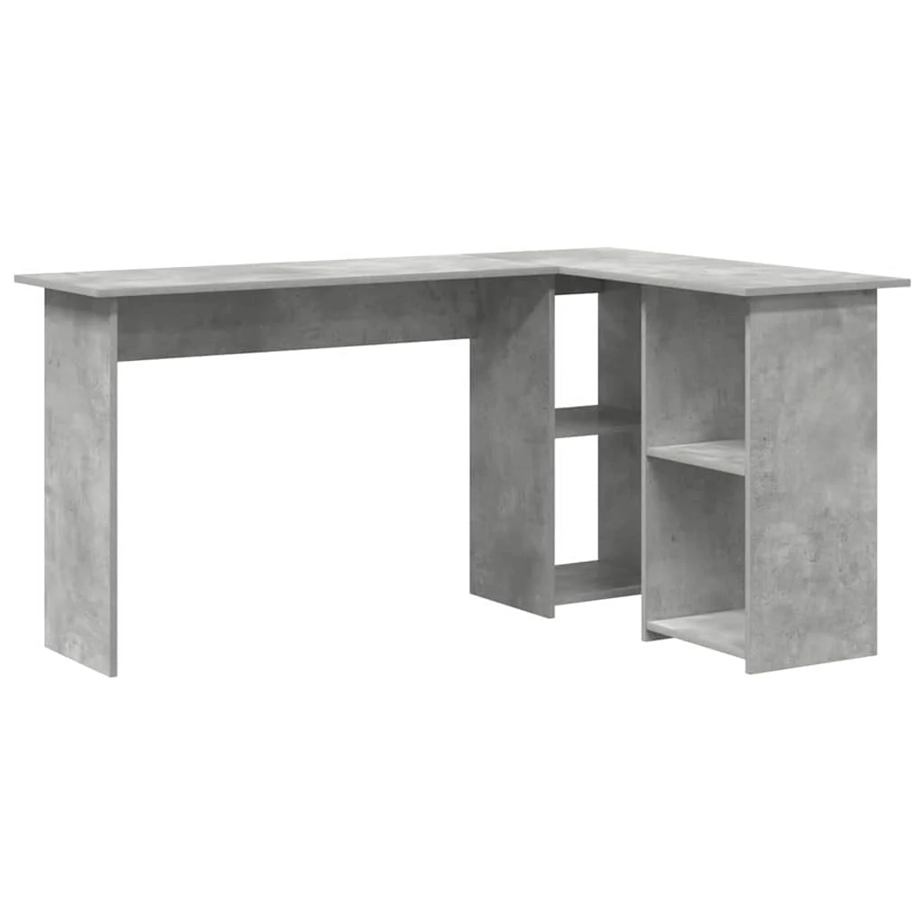Bureau 142 x 102 x 73 cm gris béton bois d'ingénierie – vue de côté
