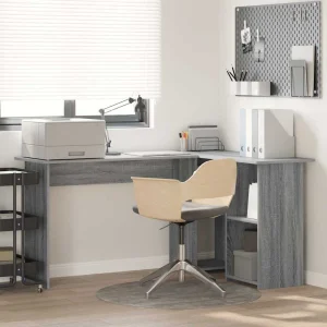 Bureau 142 x 102 x 73 cm sonoma gris bois d'ingénierie – vue d’ensemble