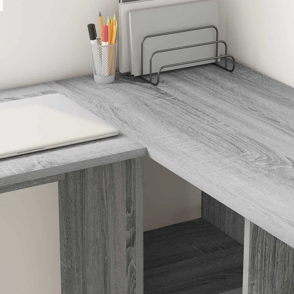 Bureau 142 x 102 x 73 cm sonoma gris bois d'ingénierie – vue en situation
