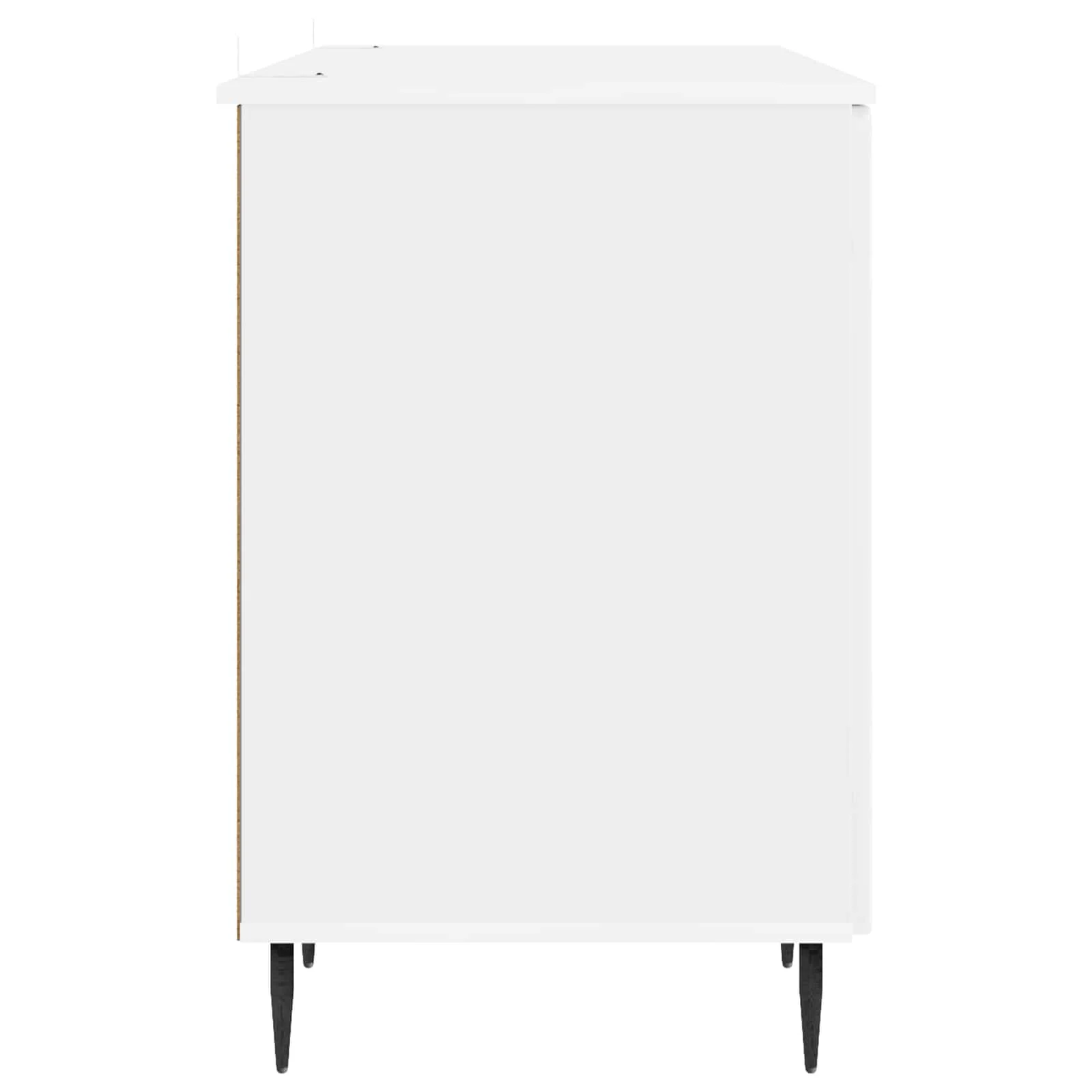 Bureau 142,5 x 50 x 75 cm blanc brillant bois d'ingénierie – modèle 3 – vue de dos