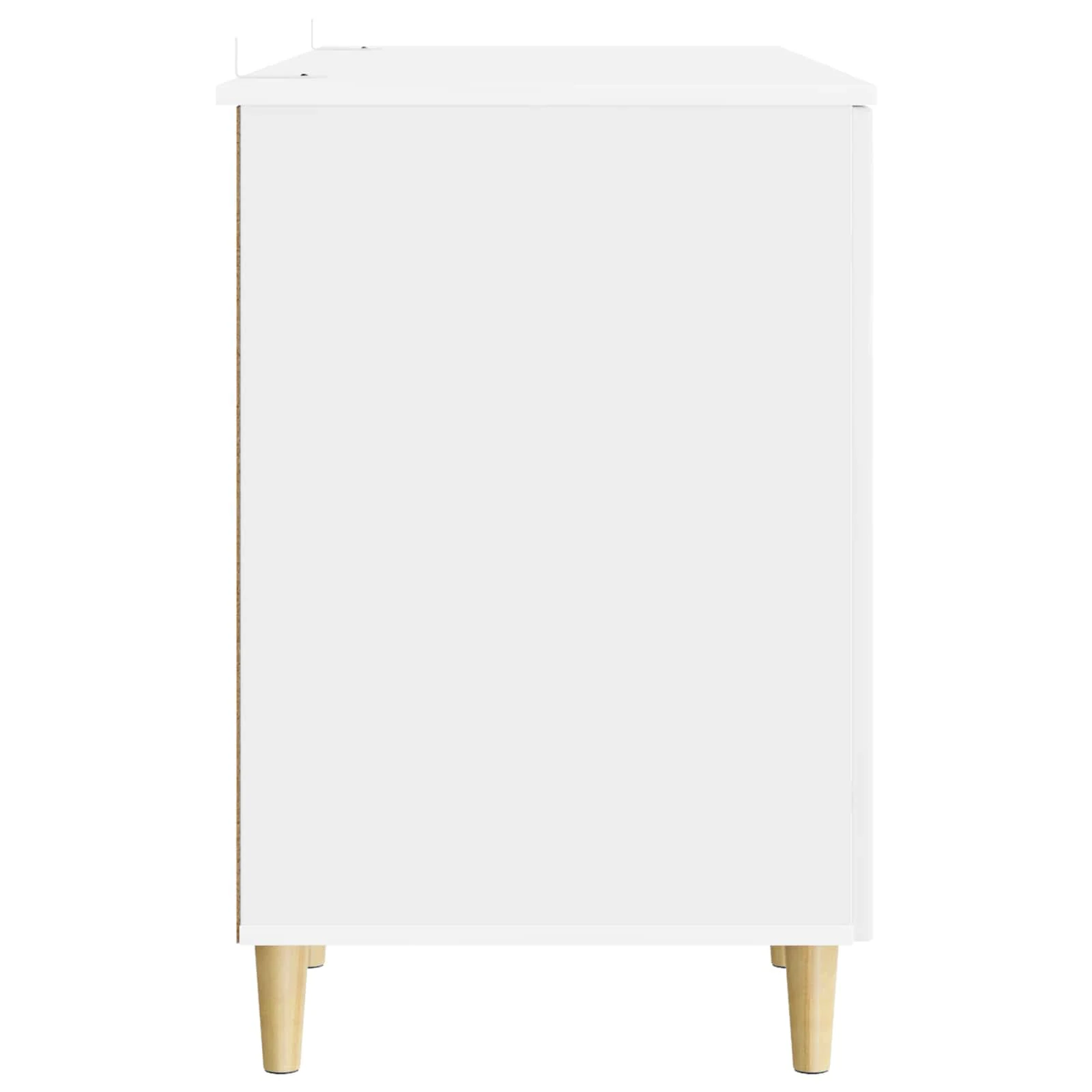 Bureau 142,5 x 50 x 75 cm blanc brillant bois d'ingénierie – modèle 4 – vue de dos