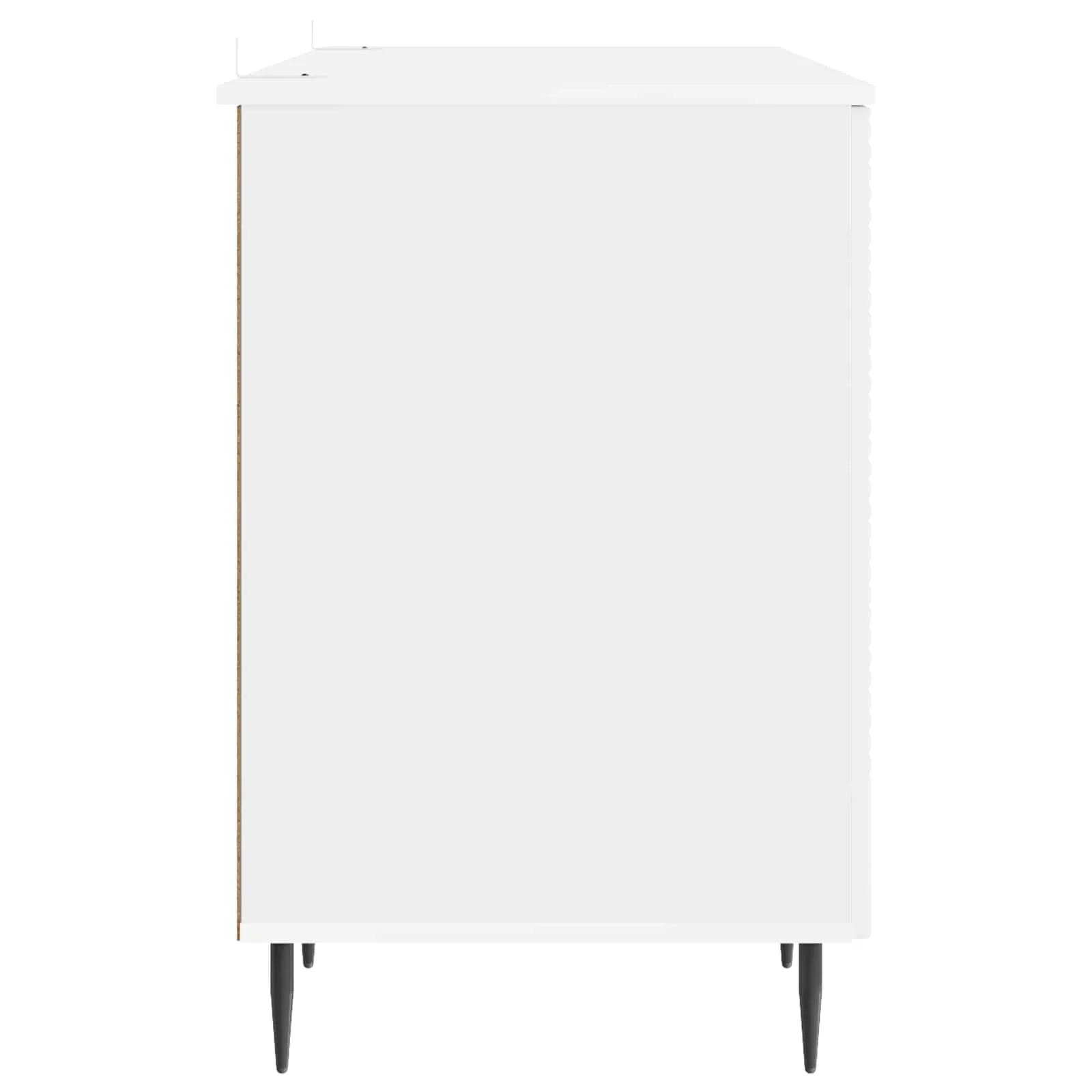 Bureau 142,5 x 50 x 75 cm blanc brillant bois d'ingénierie – modèle 5 – vue de dos