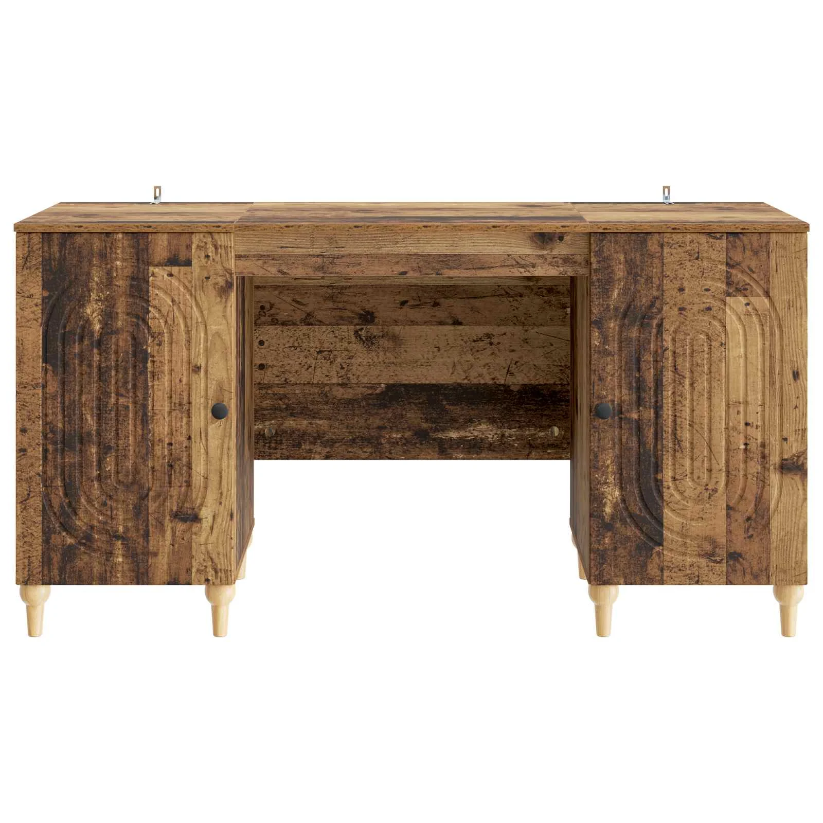 Bureau 142,5 x 50 x 75 cm bois ancien bois d'ingénierie – modèle 2 – vue de dessus