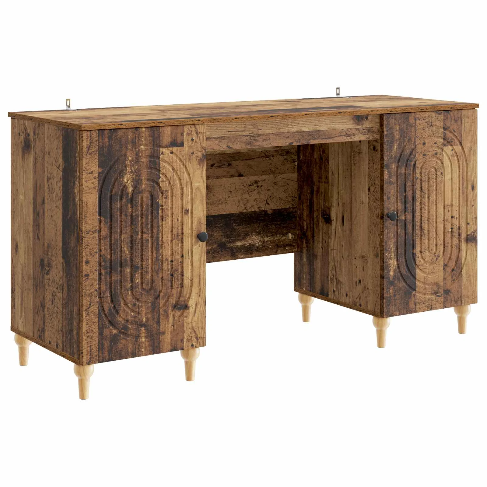 Bureau 142,5 x 50 x 75 cm bois ancien bois d'ingénierie – modèle 2 – vue de côté