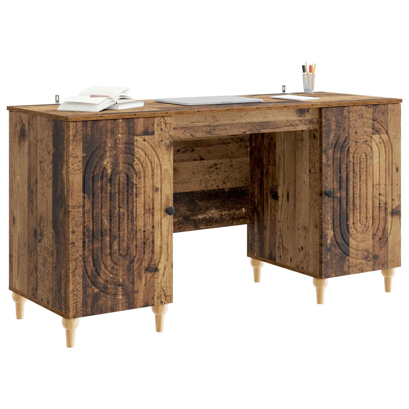 Bureau 142,5 x 50 x 75 cm bois ancien bois d'ingénierie – modèle 2 – vue de détail