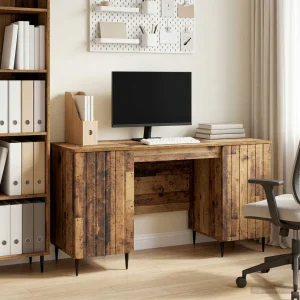 Bureau 142,5 x 50 x 75 cm bois ancien bois d'ingénierie – modèle 3 – vue d’ensemble
